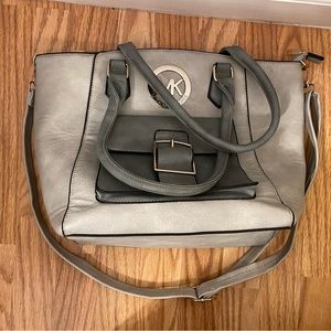 Gray shoulder bag